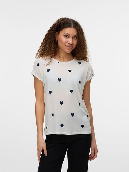 Vero Moda Koszulka w kolorze biało-czarnym rozmiar: S. Białe bluzki Vero Moda, s, bez wzorów, z lyocellu, bez kołnierzyka, bez ramiączek. Za 67.40 zł.