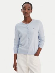 Tommy Hilfiger Kardigan WW0WW42370 Błękitny Regular Fit. Niebieskie kardigany TOMMY HILFIGER, xs, bez wzorów, z syntetyku. Za 489.99 zł.