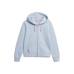 Damska bluza z kapturem zapinana na zamek Superdry Essential. Niebieskie bluzy Superdry, s, bez wzorów, z materiału, z kapturem. Za 358.70 zł.