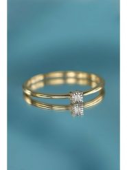 DIAMANTA Złoty pierścionek "Pure" z diamentem rozmiar: 62. Żółte pierścionki DIAMANTA, z diamentem, złote. Za 861.99 zł.