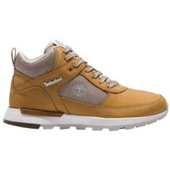 Buty zimowe damskie, Field Trekker Mid leather. Żółte trekkingi Timberland, z gumy, trekkingowe. Za 549.99 zł.