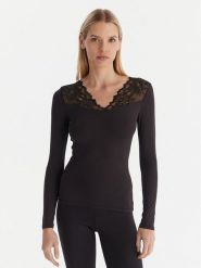 Ysabel Mora Koszulka piżamowa 19487 Czarny Slim Fit. Czarne koszule nocne YSABEL MORA, s, bez wzorów, z syntetyku, bez ramiączek. Za 129.99 zł.