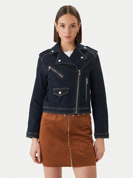 Morgan Kurtka jeansowa 261-VSOUBIA Granatowy Oversize. Niebieskie kurtki Morgan, bez wzorów, z bawełny, bez kaptura. Za 244.99 zł.