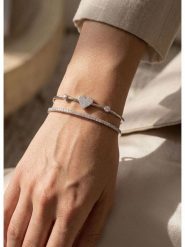 Atelier MIU Bransoletka z cyrkoniami rozmiar: onesize. Szare bransoletki Atelier MIU, z cyrkonią, z mosiądzu. Za 69.95 zł.