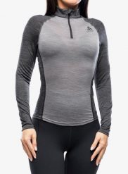 Bluza termiczna damska Odlo Natural Performance PW 150 BL Top Turtle Neck LS. Szare bluzy Odlo, m, bez wzorów, z materiału, bez kaptura. Za 356.05 zł.