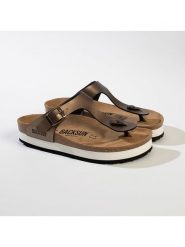 BACKSUN Japonki "Alghero" w kolorze miedzianym rozmiar: 37. Brązowe klapki Backsun, bez wzorów, z materiału, z otwartym noskiem, bez obcasa, na platformie. Za 101.23 zł.