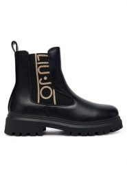 Liu Jo Botki Wanda 05 4F5013 EX020 S Czarny. Czarne botki Liu Jo, bez wzorów, ze skóry, bez obcasa, na płaskiej podeszwie, bez zapięcia. Za 399.99 zł.