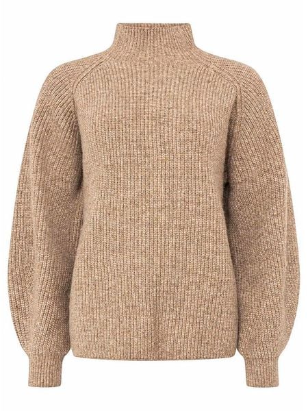 Zwillingsherz Sweter w kolorze beżowym rozmiar: M. Brązowe swetry Zwillingsherz, m, bez wzorów, prążkowane, bez ramiączek. Za 186.63 zł.