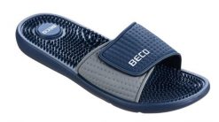 Klapki Beco unisex z masażową wkładką - ciemny granat. Niebieskie klapki 47 Brand, bez wzorów, z materiału, bez obcasa. Za 208.99 zł.