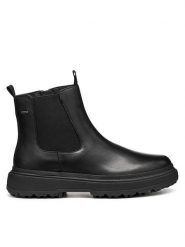 Geox Botki D Lamidie + Grip Abx D46XMD 00043 C9999 Czarny. Czarne botki Geox, bez wzorów, ze skóry, bez obcasa, na płaskiej podeszwie, bez zapięcia. Za 769.99 zł.