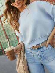 LA Angels Sweter w kolorze błękitnym rozmiar: L. Niebieskie swetry LA Angels, l, bez wzorów, bez ramiączek. Za 165.99 zł.