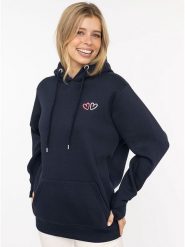 Zwillingsherz Bluza "Lima" w kolorze granatowym rozmiar: S/M. Niebieskie bluzy Zwillingsherz, m, bez wzorów, z kapturem. Za 202.50 zł.