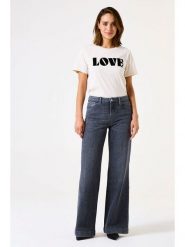 Garcia Dżinsy "Celia" - Wide fit - w kolorze antracytowym rozmiar: W29. Czarne jeansy Garcia, z aplikacjami, z podwyższonym stanem. Za 217.99 zł.