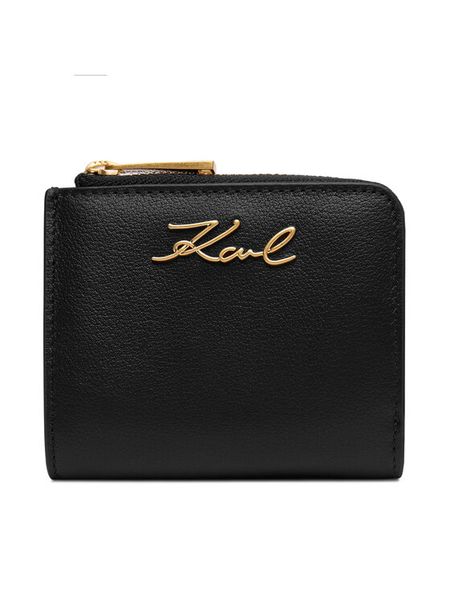 KARL LAGERFELD Portfel B4W32002 Czarny. Czarne portfele KARL LAGERFELD, bez wzorów, ze skóry. Za 529.99 zł.