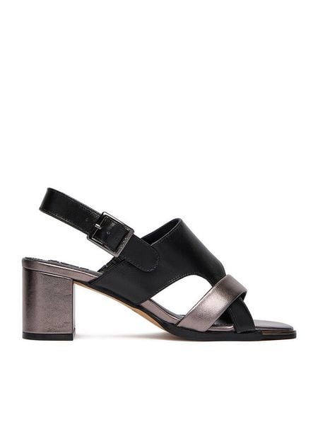 MEXX Sandały EO-WS1161-03 Czarny. Czarne sandały Mexx, bez wzorów, ze skóry, bez obcasa, na słupku, bez zapięcia. Za 239.99 zł.