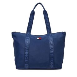 Torebka Tommy Jeans. Niebieskie torebki klasyczne Tommy Jeans, bez wzorów, z jeansu, bez dodatków. Za 209.99 zł.