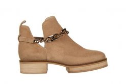 Botki Bayla-159 4227 001-P Beż Welur 159030, Skóra naturalna - 37. Brązowe botki Bayla, na lato, bez wzorów, ze skóry, bez obcasa, bez zapięcia. W wyprzedaży za 179.10 zł.