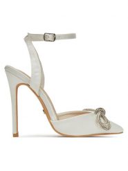 DeeZee Szpilki F92831-8 Biały. Białe szpilki DeeZee, bez wzorów, z materiału, bez obcasa, na szpilce, bez zapięcia. Za 139.99 zł.
