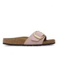 Birkenstock Skórzane klapki "Madrid" w kolorze jasnoróżowym rozmiar: 39. Różowe klapki Birkenstock, bez wzorów, z otwartym noskiem, bez obcasa. Za 484.31 zł.