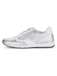 Gabor Skórzane sneakersy w kolorze srebrno-białym rozmiar: 37,5. Szare trampki Gabor, bez wzorów, bez zapięcia. Za 205.93 zł.
