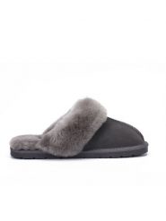 Gooce Wełniane kapcie "Emeline" w kolorze szarym rozmiar: 38. Szare obuwie domowe Gooce, bez wzorów, ze skóry, bez zapięcia. Za 173.99 zł.