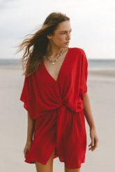 SUKIENKA RACHEL CZERWONA L - Flawless. Czerwone sukienki Flawless, na co dzień, l, bez wzorów, klasyczne, bez kołnierzyka, bez ramiączek, dopasowane. Za 383.20 zł.
