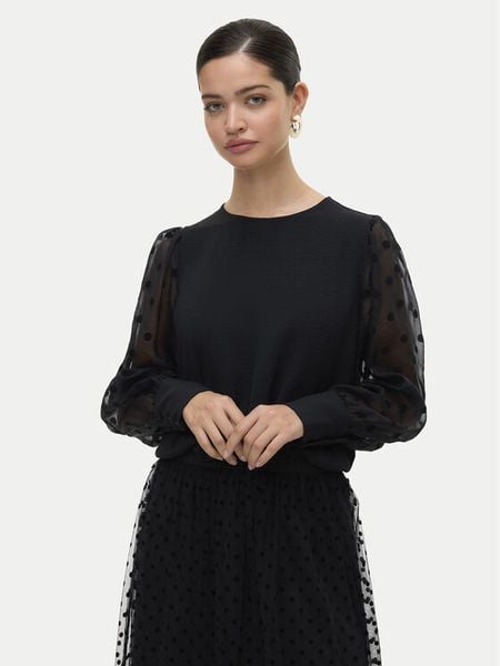 Vero Moda Bluzka Alva 10337474 Czarny Regular Fit. Czarne bluzki Vero Moda, s, bez wzorów, z syntetyku, bez kołnierzyka, bez ramiączek. Za 99.99 zł.