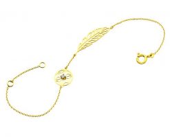 Bransoletka z żółtego i białego złota z brylantem - piórko - 0,005 ct - próba 375. Białe bransoletki Apart, z brylantem, złote. W wyprzedaży za 763.00 zł.