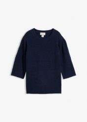 Sweter ażurowy. Białe swetry bonprix, w ażurowe wzory, bez ramiączek. Za 124.99 zł.