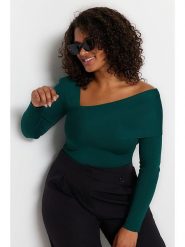 Trendyol Sweter w kolorze zielonym rozmiar: XL. Zielone swetry Trendyol, xl, bez wzorów, bez ramiączek. Za 78.99 zł.