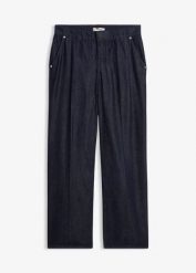 Jeansy wide leg, straight. Niebieskie jeansy bonprix, bez wzorów. Za 124.99 zł.