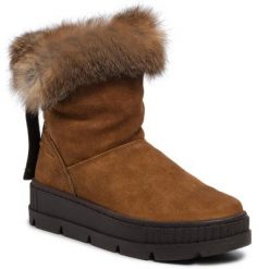 Gino Rossi WI16-FASANO-03 Camel. Brązowe botki Gino Rossi, bez wzorów, ze skóry, bez obcasa, bez zapięcia. Za 379.99 zł.