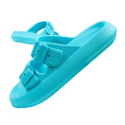 Klapki sportowe damskie CMP Belem Slipper turkusowe wygodne. Niebieskie klapki CMP, bez wzorów, z syntetyku, bez obcasa. Za 89.00 zł.