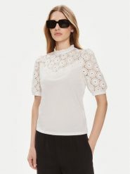 Morgan Bluzka 241-DULIE Écru Regular Fit. Bluzki Morgan, m, bez wzorów, z bawełny, bez kołnierzyka, bez ramiączek. Za 129.99 zł.