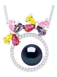 Pearl Addict Srebrny naszyjnik z perłą - dł. 42 cm rozmiar: onesize. Szare naszyjniki Pearl Addict, z cyrkonią, srebrne. Za 260.99 zł.