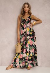 Czarna Sukienka Kydite. Czarne sukienki Renee, l, bez wzorów, eleganckie, bez kołnierzyka, bez ramiączek, maxi, kopertowe. Za 69.99 zł.