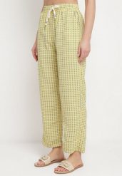 Żółte Spodnie w Geometryczny Print z Wysokim Stanem Lolla. Żółte spodnie materiałowe Born2be, na co dzień, l, bez wzorów, z jeansu, z podwyższonym stanem. Za 24.99 zł.