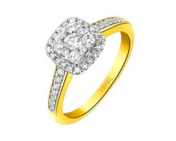 Pierścionek z żółtego złota z diamentami - 0,50 ct - próba 585. Żółte pierścionki Apart, z diamentem, złote. Za 6,190.00 zł.