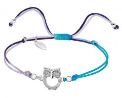 Bransoletka z elementami srebra i cyrkoniami z efektem Tie Dye - sowa. Bransoletki Apart, z cyrkonią, srebrne. Za 144.00 zł.