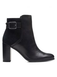 Clarks Skórzane botki "Freva 85" w kolorze czarnym rozmiar: 37. Czarne botki Clarks, bez wzorów, bez obcasa, bez zapięcia. Za 281.76 zł.