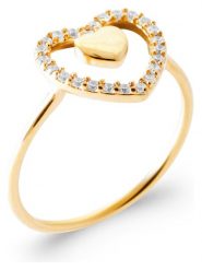 L'Atélier Précieux Pozłacany pierścionek z cyrkoniami rozmiar: 58. Żółte pierścionki l'Atelier precieux, z cyrkonią, pozłacane. Za 86.99 zł.