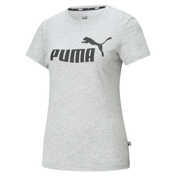 T-shirt Damski Logo ESS. Szare t-shirty Puma, s, bez wzorów, bez kołnierzyka, bez ramiączek. Za 128.99 zł.