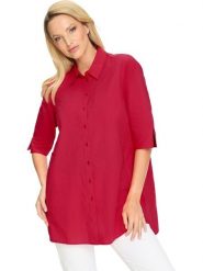 Heine Bluzka w kolorze czerwonym rozmiar: 34. Czerwone bluzki Heine, bez wzorów, bez kołnierzyka, bez ramiączek. Za 86.99 zł.