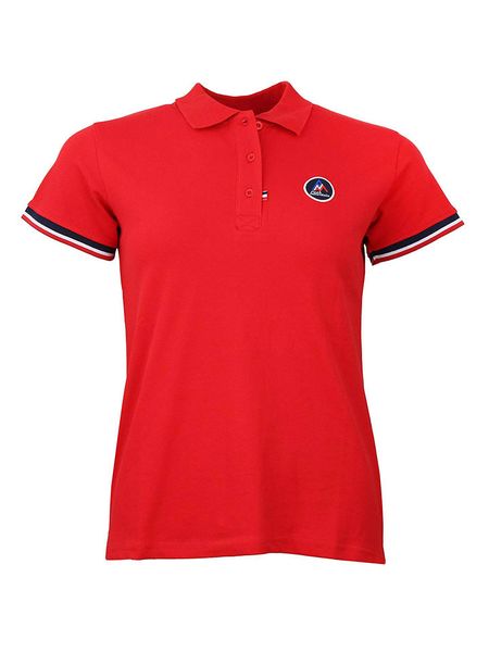 Peak Mountain Koszulka polo w kolorze czerwonym rozmiar: XL. Czerwone bluzki Peak Mountain, xl, bez wzorów, bez kołnierzyka, bez ramiączek. Za 85.95 zł.