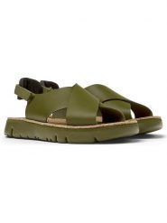 Camper Skórzane sandały w kolorze khaki rozmiar: 36. Brązowe sandały Camper, bez wzorów, klasyczne, z otwartym noskiem, bez obcasa, bez zapięcia. Za 310.45 zł.
