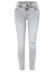 Timezone Dżinsy "Sanya" - Skinny fit - w kolorze jasnoszarym rozmiar: W27/L28. Szare jeansy Timezone, l, z aplikacjami. Za 140.86 zł.