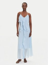 Vero Moda Sukienka wieczorowa Camille 10336405 Błękitny Regular Fit. Niebieskie sukienki Vero Moda, s, bez wzorów, z syntetyku, wizytowe, bez kołnierzyka, bez ramiączek. Za 239.99 zł.