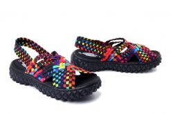 ROCK SPRING DAKOTA tutti frutti/ black, sandały damskie. Czarne sandały Rock Spring, bez wzorów, rockowe, bez obcasa, bez zapięcia. Za 219.90 zł.