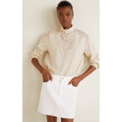 Mango - Spódnica jeansowa Musthave. Białe spódnice Mango, na co dzień, l, bez wzorów, z bawełny, mini, proste. Za 119.90 zł.