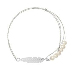 Bransoletka Charlotte srebrna. Szare bransoletki Lilou, z perłą, srebrne. Za 224.00 zł.